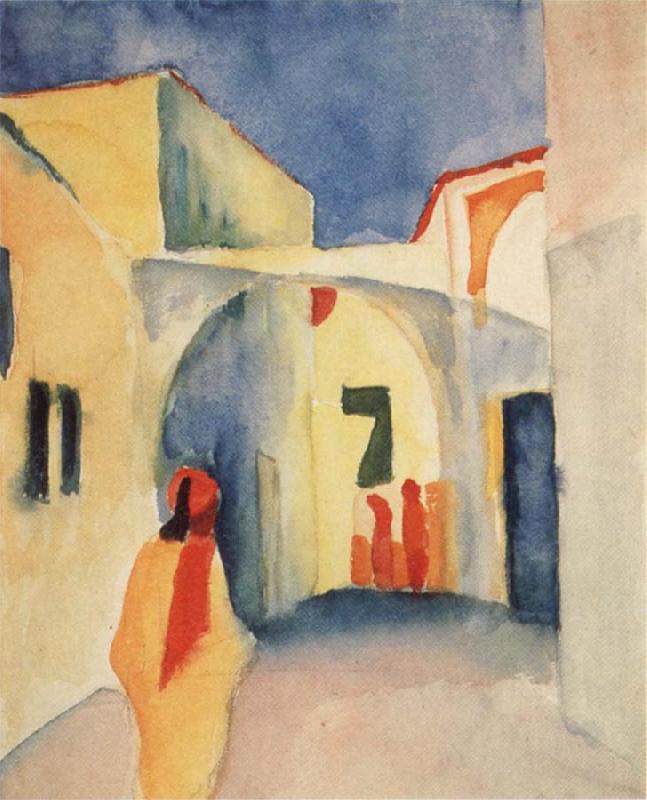 August Macke Bilck in eine Gasse in Tunis oil painting picture